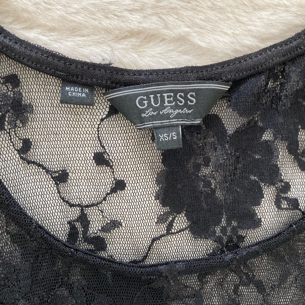 Guess Black Lace Thong Bodysuit Extra Small XS - Picture 5 of 6